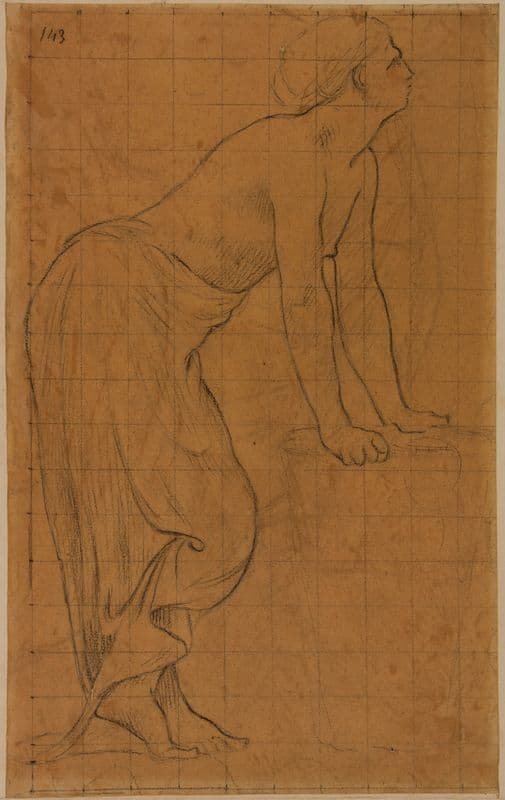 Femme debout, de profil à droite as a canvas print