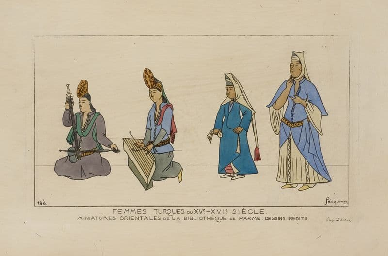 Femmes Turques du XVe-XVIe siècle. Miniatures orientales de la Bibliothèque de Parme as a canvas print