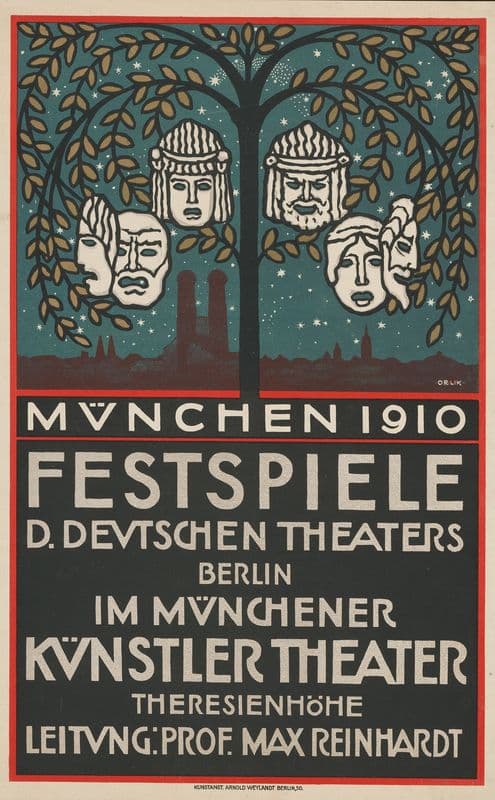 Festspiele des Deutschen Theaters Berlin im Münchener Künstlertheater 1910 as a canvas print