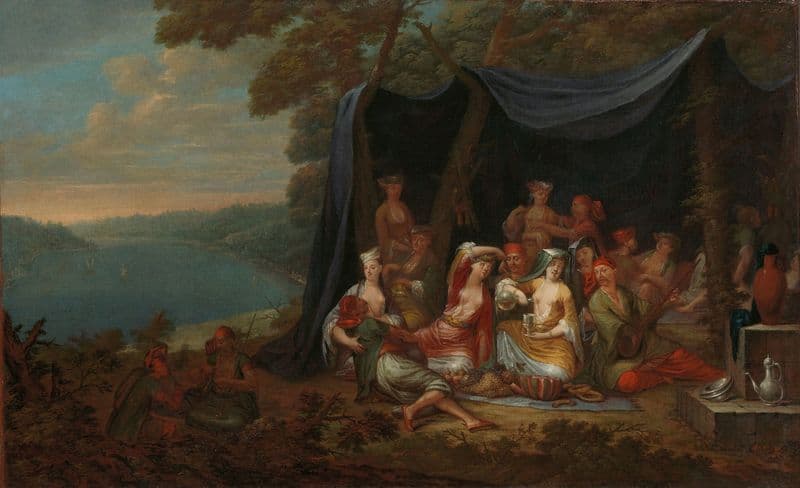Fête champêtre with Turkish Courtiers under a Tent (c. 1720 - c. 1737) as a canvas print