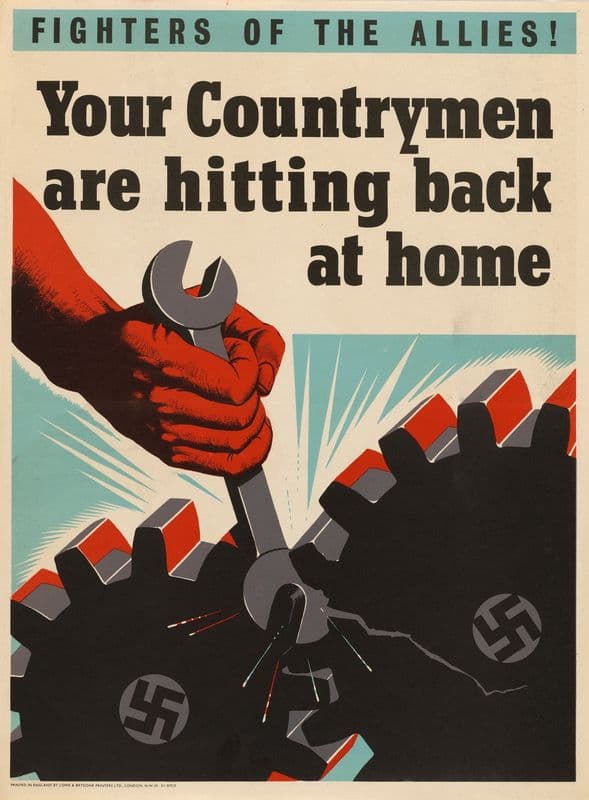 Fighters of the Allies! You Countrymen are Hitting Back at Home as a canvas print