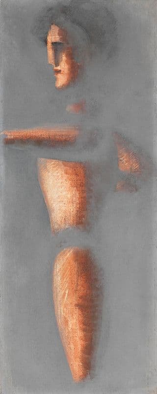 Figur auf grauem Grund as a canvas print