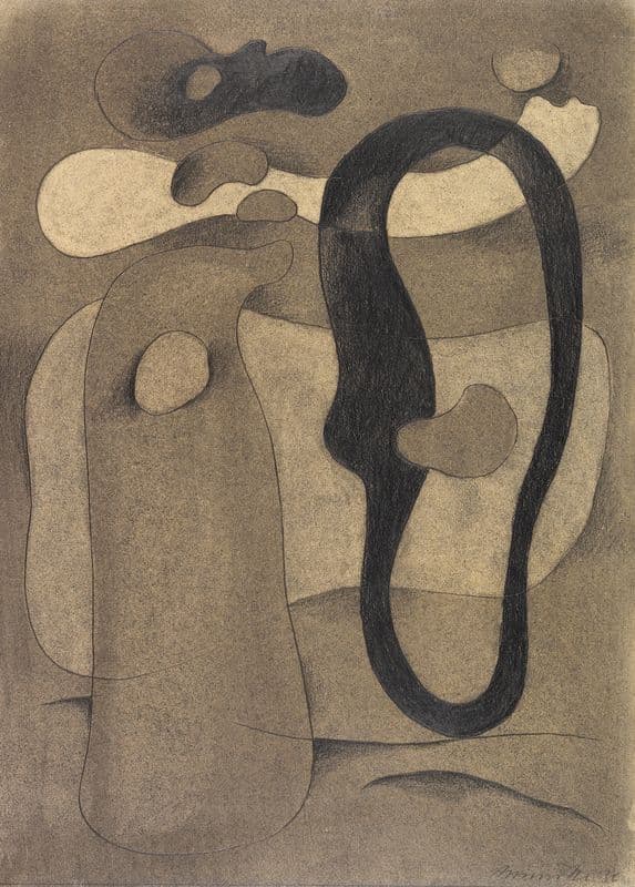 Figur mit dunkler Form as a canvas print