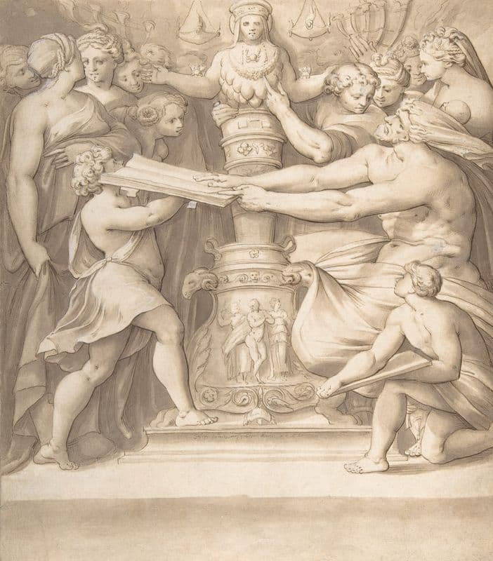 Figures Adoring a Statue of the ‘Magna Mater’ as a canvas print
