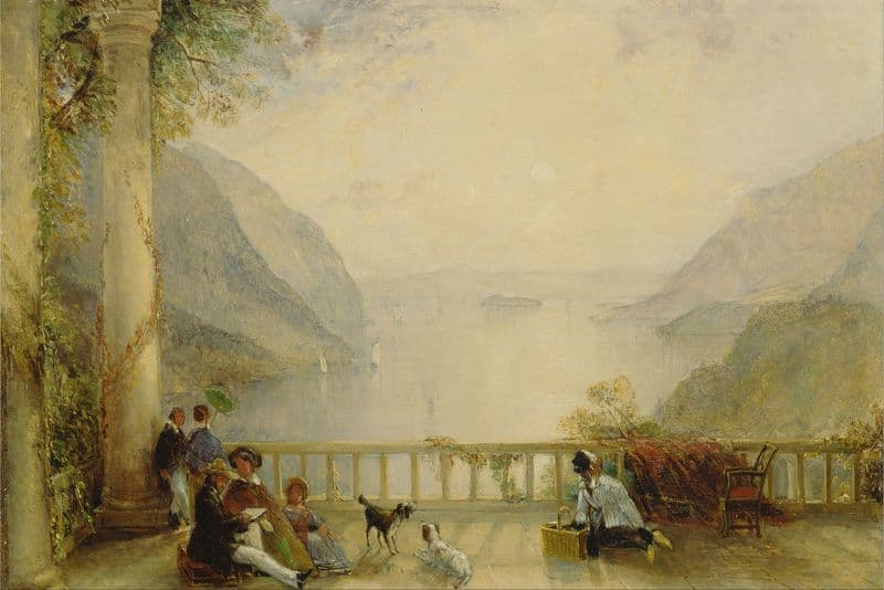 Figures on a Balcony, probably at Westpoint (ca. 1843) as a canvas print