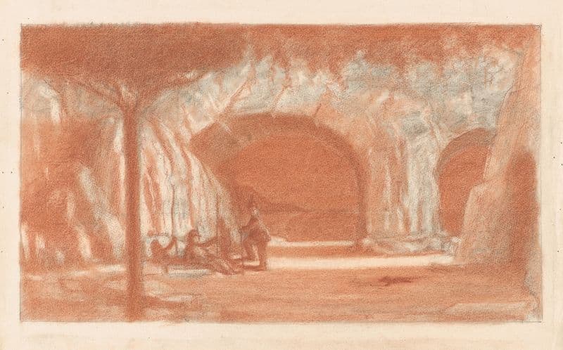 Figures Resting by a Cave (1911–24) as a canvas print