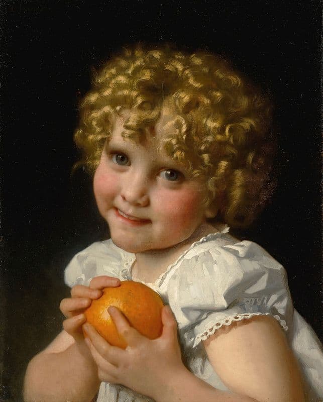 Fillette À L’orange as a canvas print
