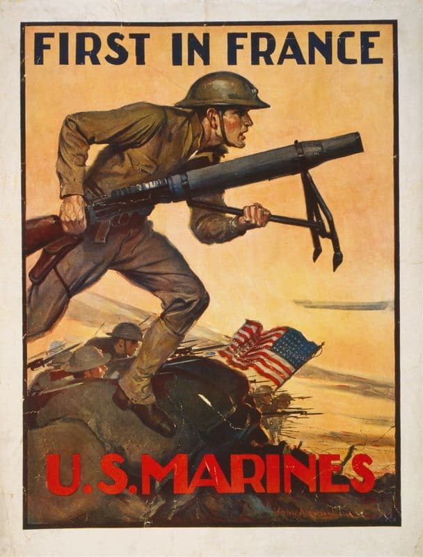 First in France–U.S. Marines as a canvas print