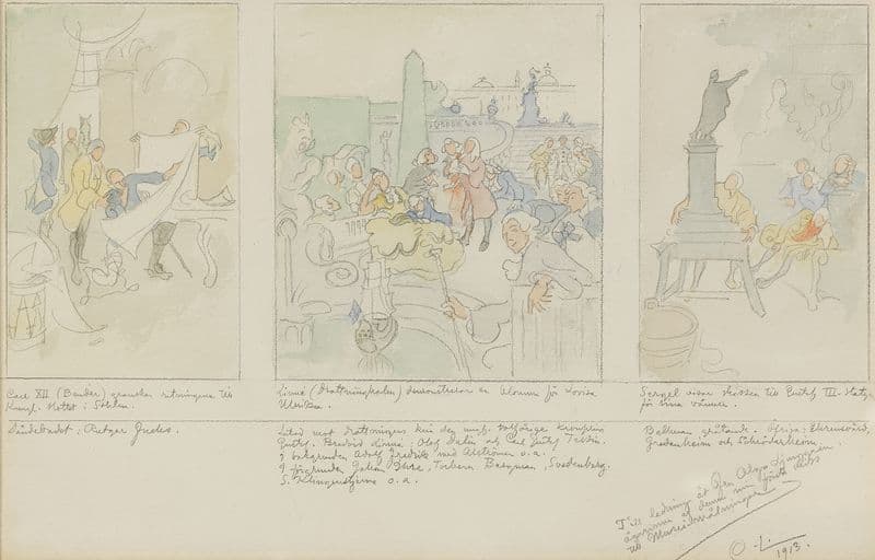 First Proposed Decoration of the Walls in the Lower Hall of the National Museum, Stockholm as a canvas print