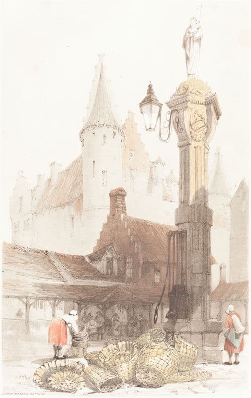 Fish Market, Antwerp as a canvas print