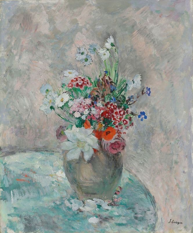 Fleurs dans un vase as a canvas print