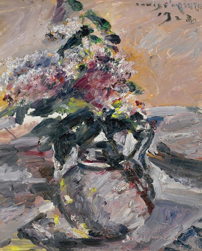 Flieder Im Glaskrug (Lilac In A Glass Jug) as a canvas print