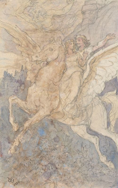 Flight on Pegasus as a canvas print