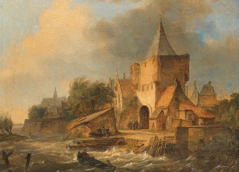 Flood at the City Gate as a canvas print