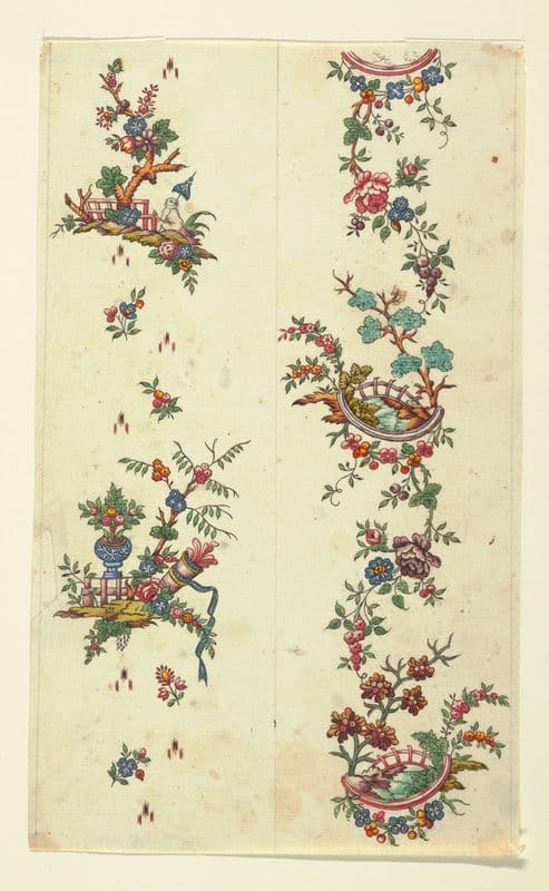 Floral design for printed textile Pl XXXI (1800–1818) as a canvas print