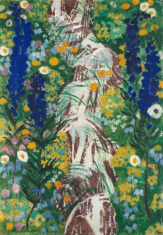 Flowers by the stream as a canvas print
