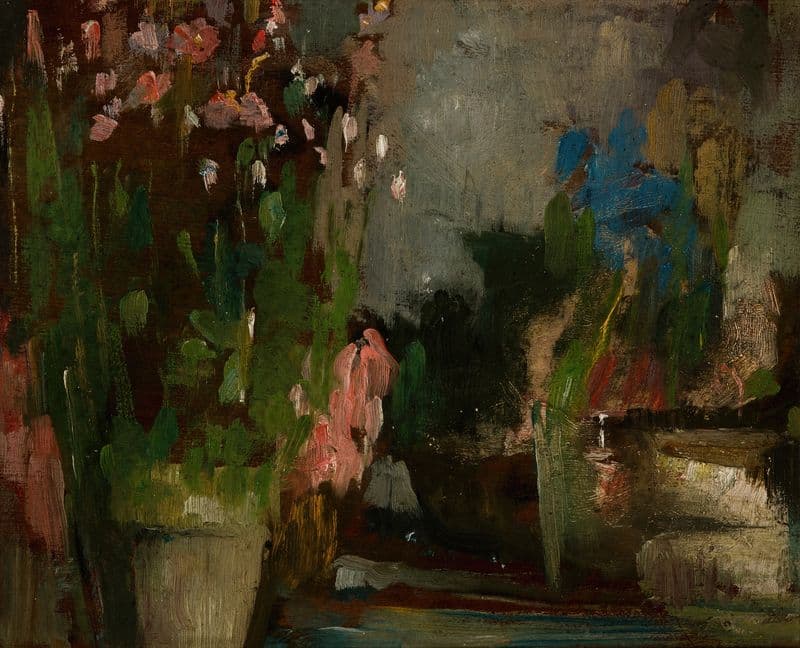Flowers on a Terrace as a canvas print