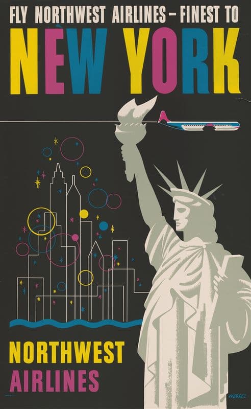 Fly Northwest Airlines – finest to New York as a canvas print