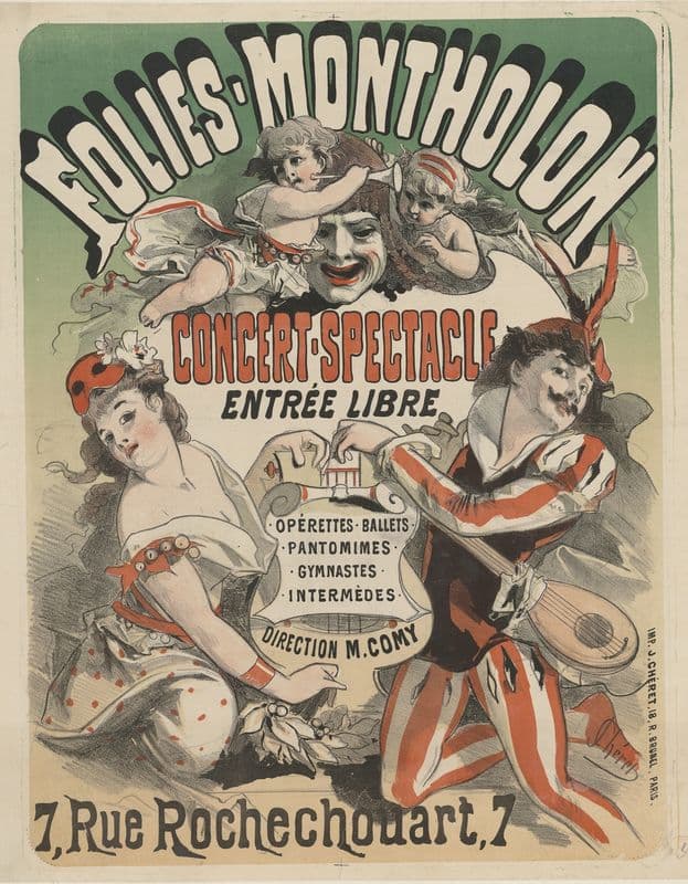 Folies-Montholon. Concert-spectacle, entrée libre as a canvas print