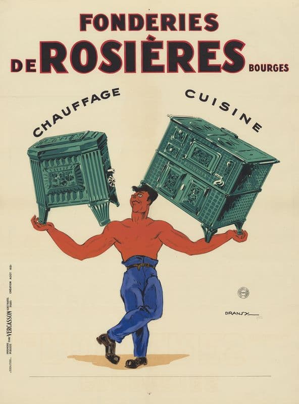 Fonderies de Rosières, Bourges. Chauffage, cuisine as a canvas print