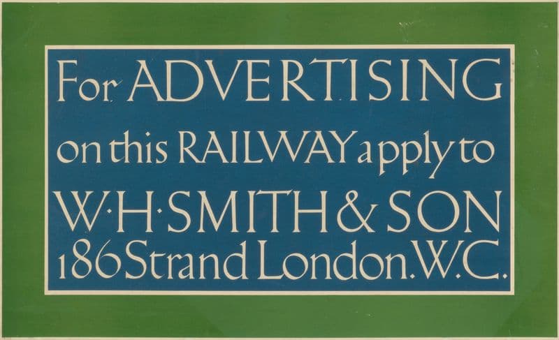 For Advertising on the Railway Apply to W. H. Smith & Son as a canvas print