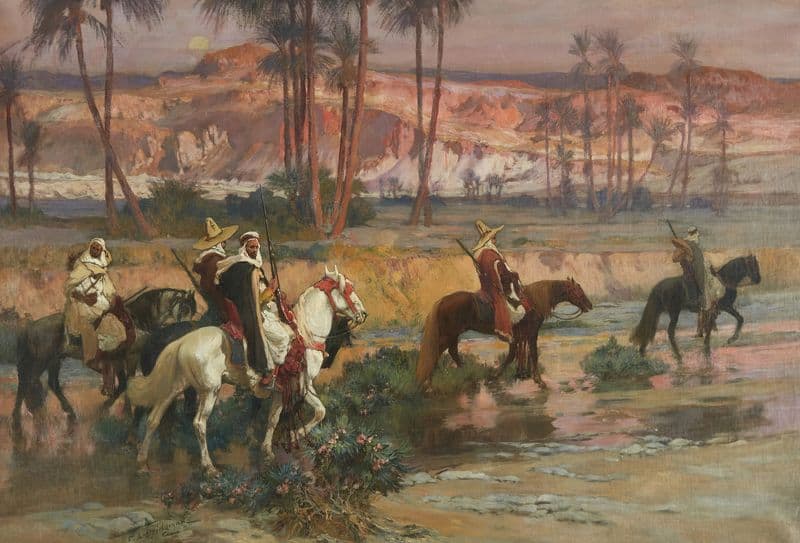 Fording the Stream, Algeria (1880s) as a canvas print