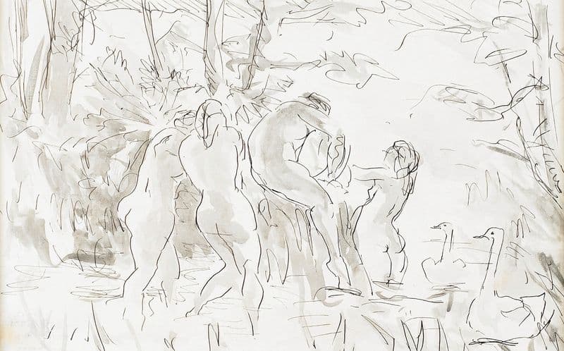 Four Female Bathers (About 1900) as a canvas print
