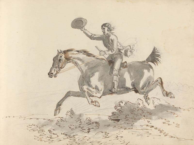 Fourty-three Studies of Horses and Riders Pl.35 as a canvas print