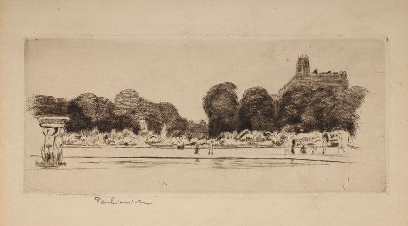 Fragment from the Jardin du Luxembourgin Paris as a canvas print