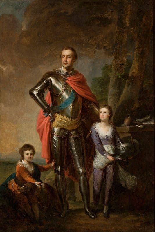 Franciszek Ksawery Branicki with his sons, Aleksander and Władysław (circa 1790) as a canvas print