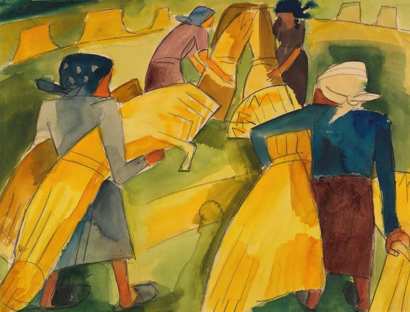 Frauen bei der Ernte as a canvas print