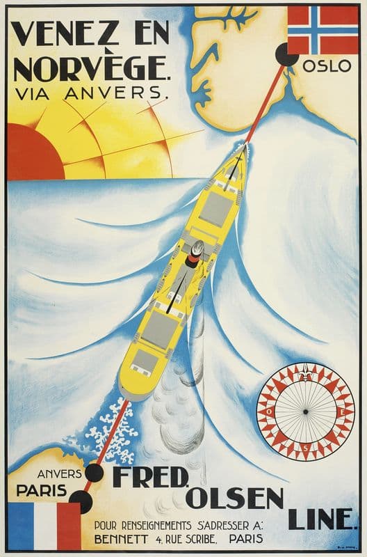 Fred. Olsen Line, Venez en Norvège via Anvers as a canvas print