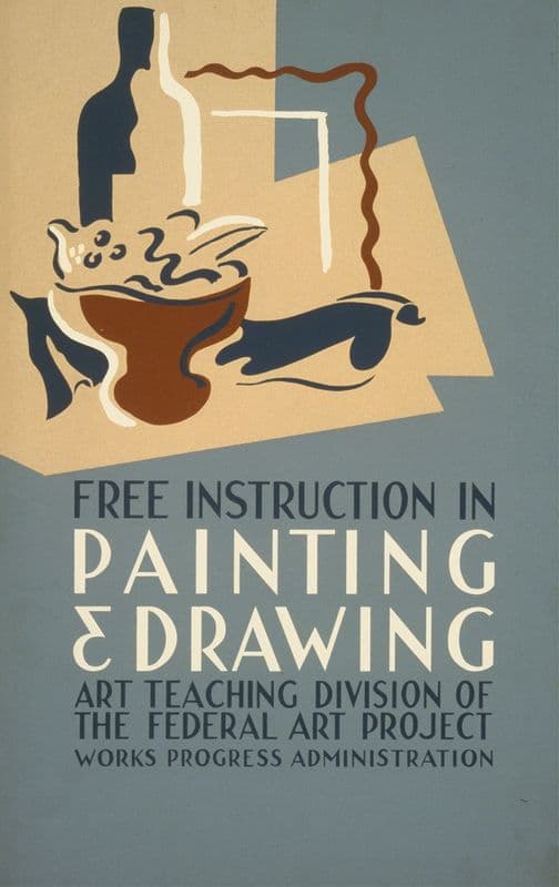 Free instruction in painting and drawing as a canvas print