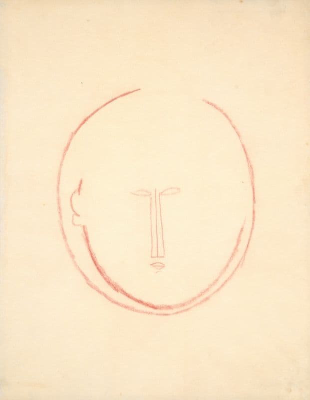 Frontaler runder Kopf (1914-15) as a canvas print