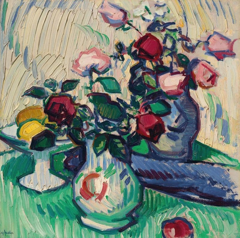Fruit and Roses on a Table Top (circa 1912) as a canvas print