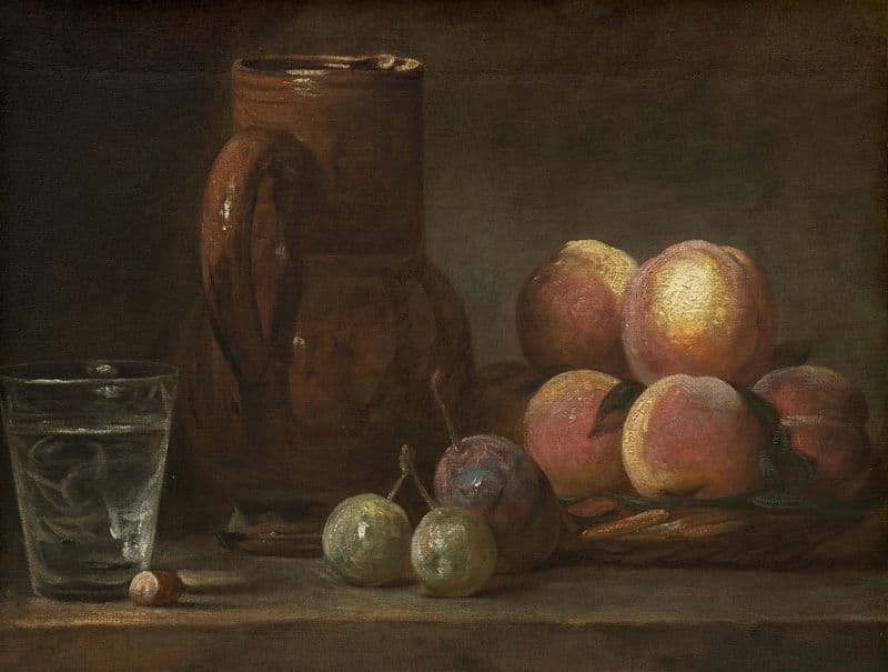 Fruit,Jug and a Glass (c. 1726-1728) as a canvas print