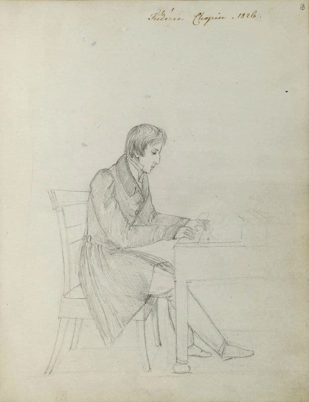 Fryderyk Chopin at the piano (circa 1826) as a canvas print