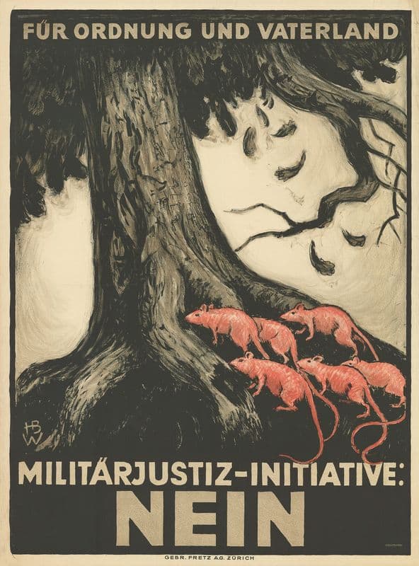 Für Ordnung und Vaterland – Militärjustiz-Initiative; Nein as a canvas print