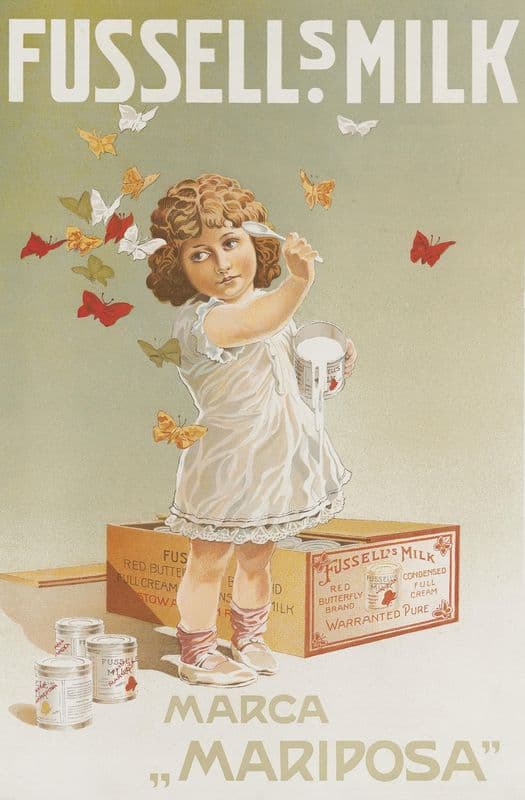 Fussel’s milk – Marca Mariposa (1905-1909) as a canvas print