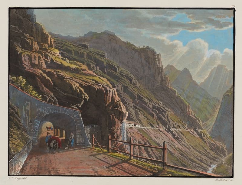 Galerie al Rio di Peder, au dessous de l’Auberge de Spondalunga, en allant à Bormio as a canvas print