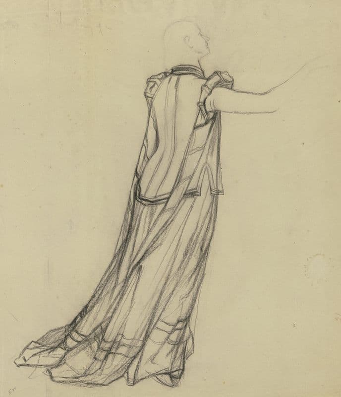 Garbed figure to the right as a canvas print