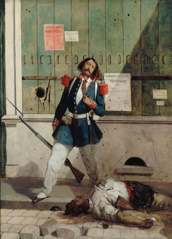 Garde national blessé (épisode de la révolution de 1848) as a canvas print