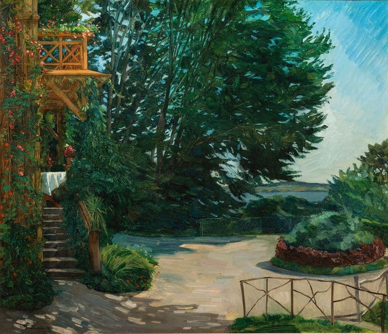 Garten einer Villa am Starnberger See as a canvas print