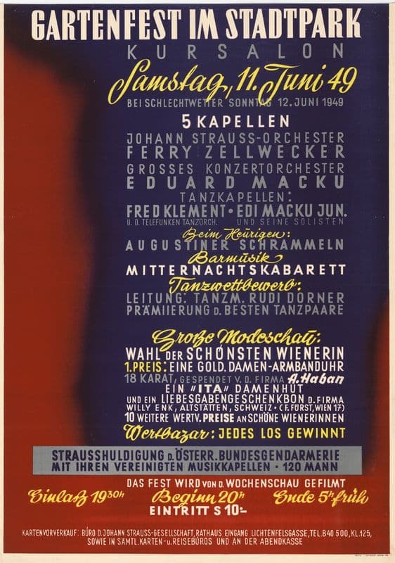Gartenfest im Stadtpark Kursalon, 11. Juni 1949 as a canvas print