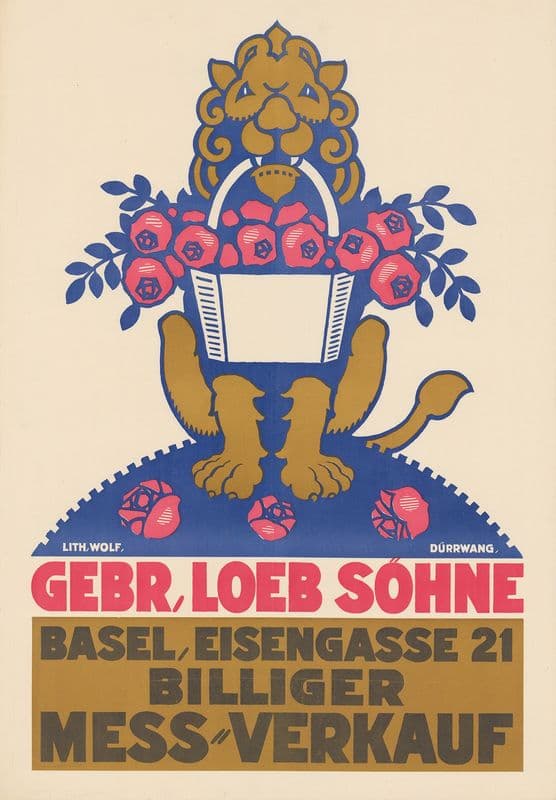 Gebr. Loeb Söhne – Basel Eisengasse 21 – Billiger Mess-Verkauf (circa 1920) as a canvas print
