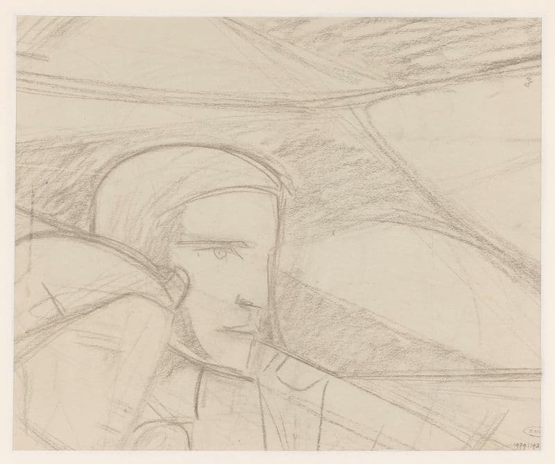 Gedeelte van een compostie met twee koppen (1878 - 1938) as a canvas print