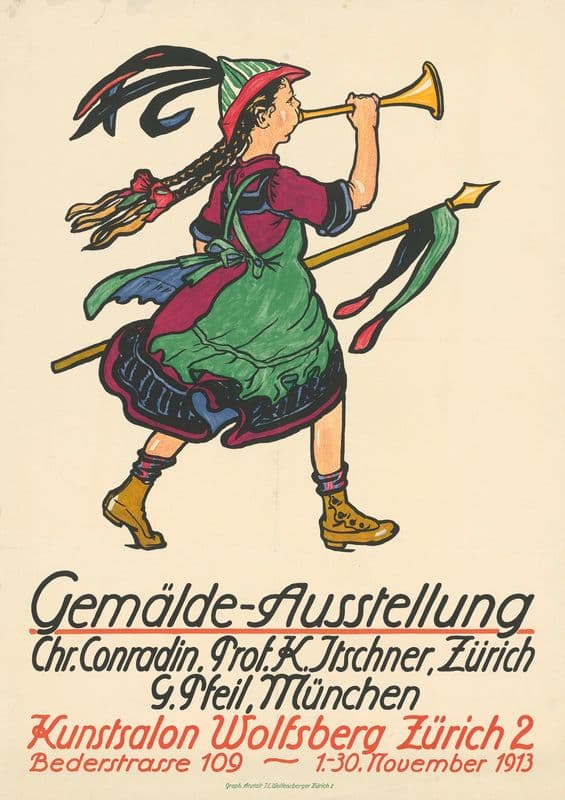 Gemälde-Ausstellung Conradin, Itschner, Pfeil. Kunstsalon Wolfsberg Zürich 1913 as a canvas print