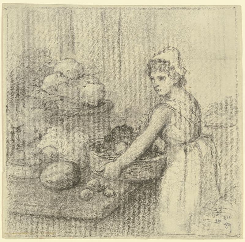 Gemüseverkäuferin as a canvas print