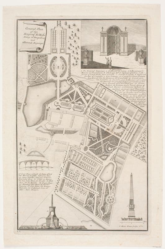 General plan af den højgrevelig moltkeske have til Bregentved med tilhørende bygninger as a canvas print