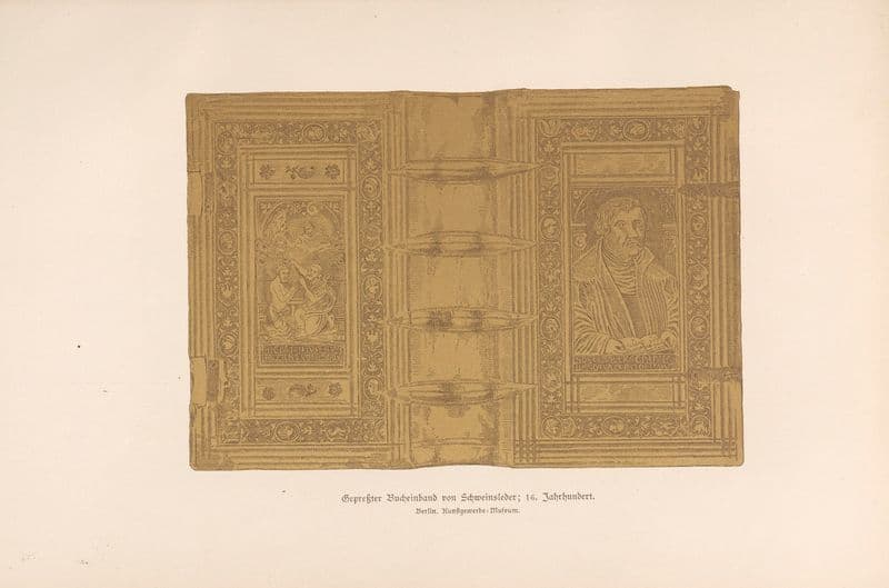 Gepreßter Bucheinband von Schweinsleder; 16. Jahrhundert as a canvas print